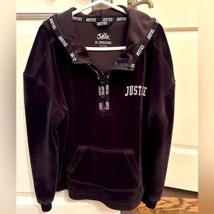 Black velour hoodie from Justice
